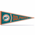 Rico Industries Nfl Football Miami Dolphins Retro - Alt 12'' X 30'' Felt Wall D  Cor Pennant - Great For Home/Bed Room/Man Cave