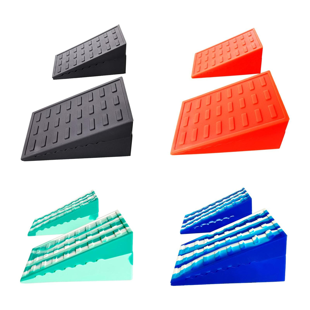 SNAPPSY 2Pcs Squat Wedge Block Slant Board Calf Stretching for Pilates Indoor Sports Black