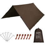 Kalinco Waterproof Camping Tarp Tent Hammock Rain Fly, 10X10Ft/10X15Ft, Mutifunctional Tent Footprint Lightweight Tarp For Campi