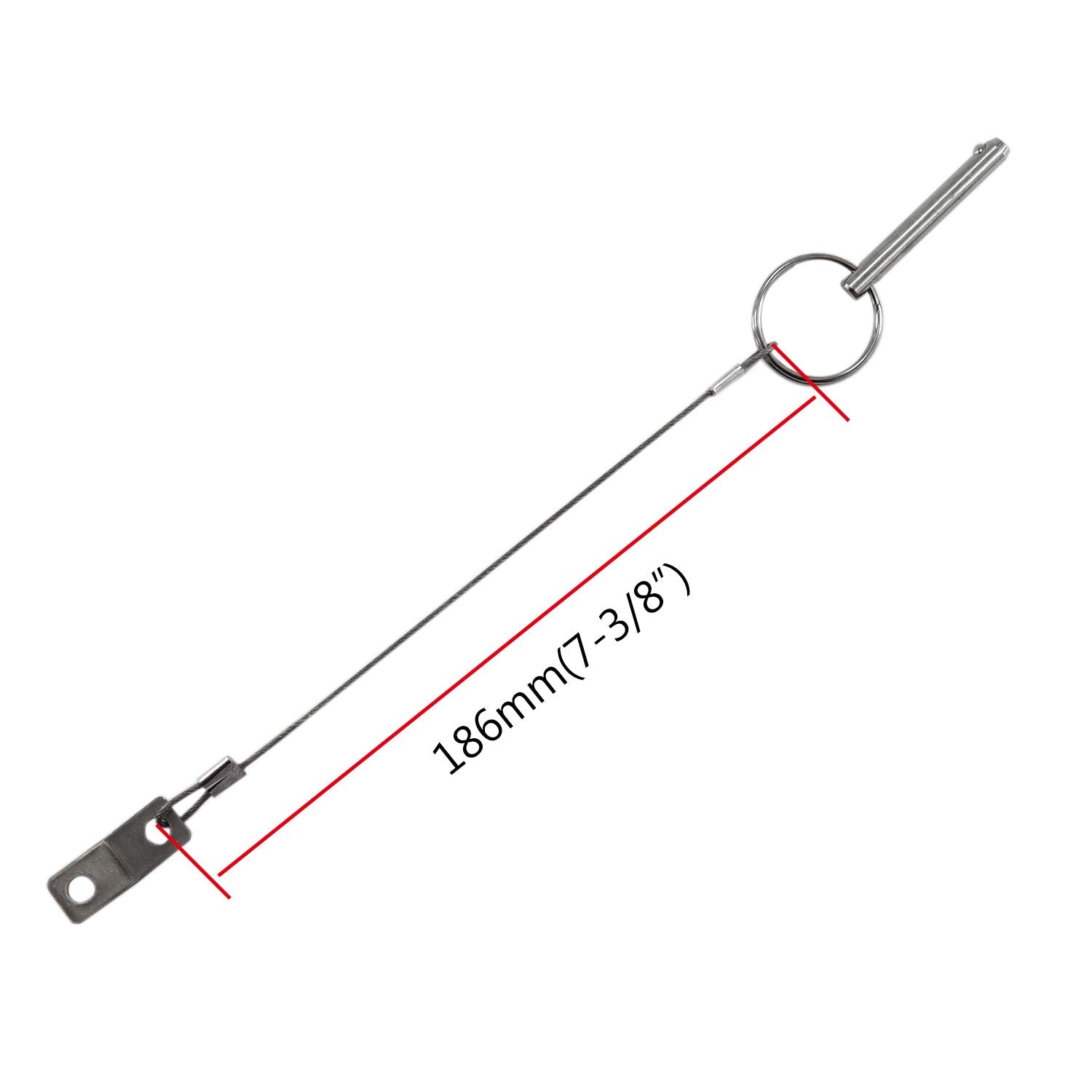 Quick Release Pin, Diameter 1/4''(6.3Mm), Total Length 3''(76Mm), Effective Length 2.4''(61Mm), Full 316 Stainless Steel, Bimini