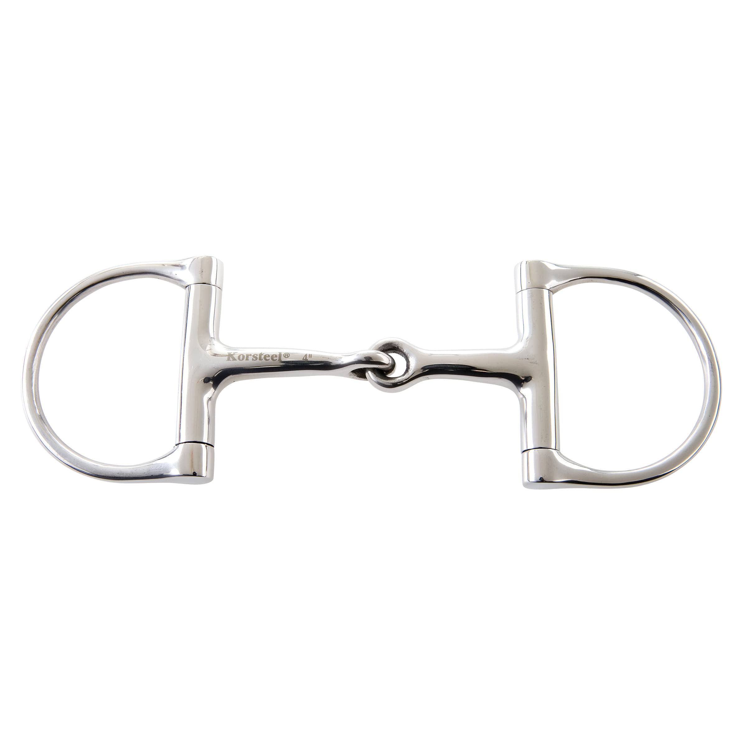 Korsteel Stainless Steel Jointed Dee Ring Snaffle Bit, 4.5''