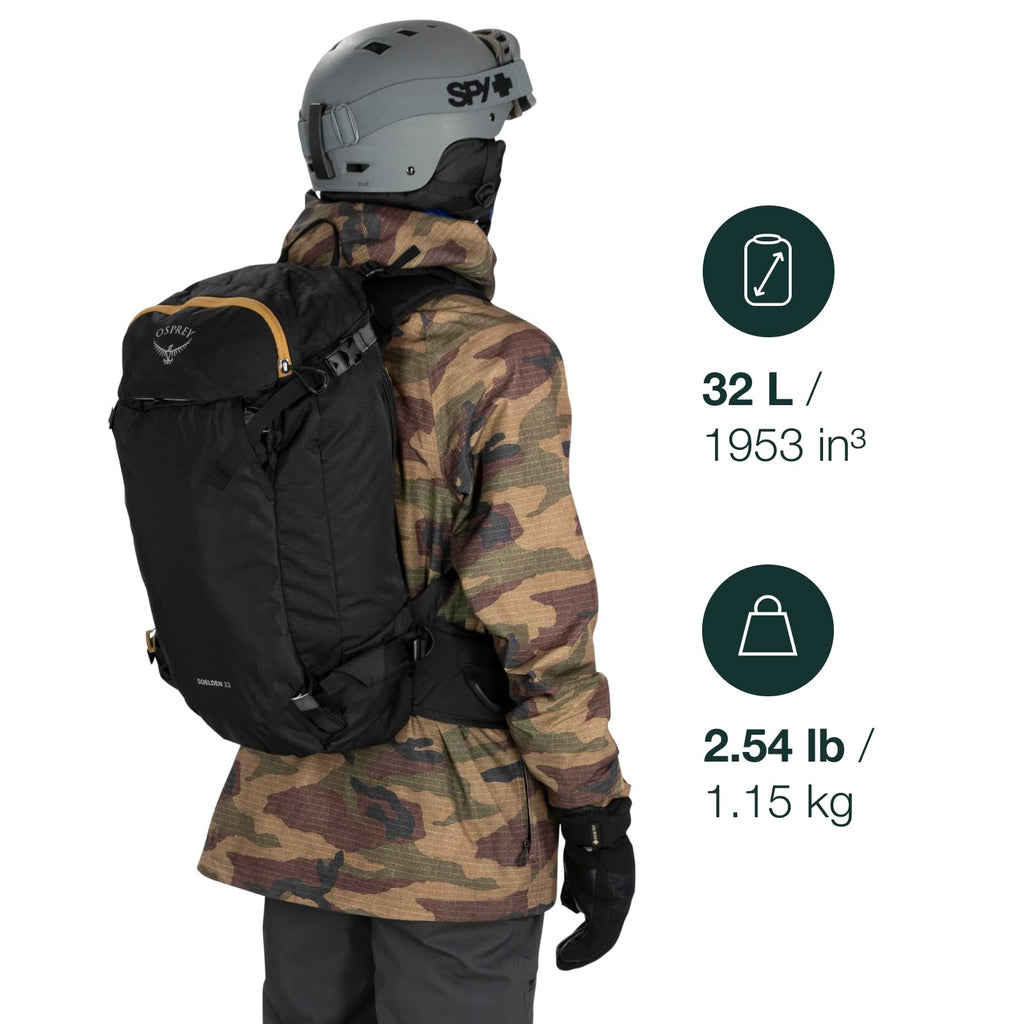Osprey Soelden 32L Mens Ski and Snowboard Backpack, Black