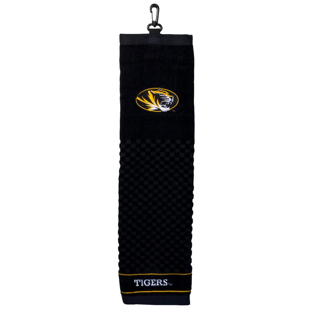 Team Golf Ncaa Missouri Tigers Embroidered Golf Towel Embroidered Golf Towel, Checkered Scrubber Design, Embroidered Logo
