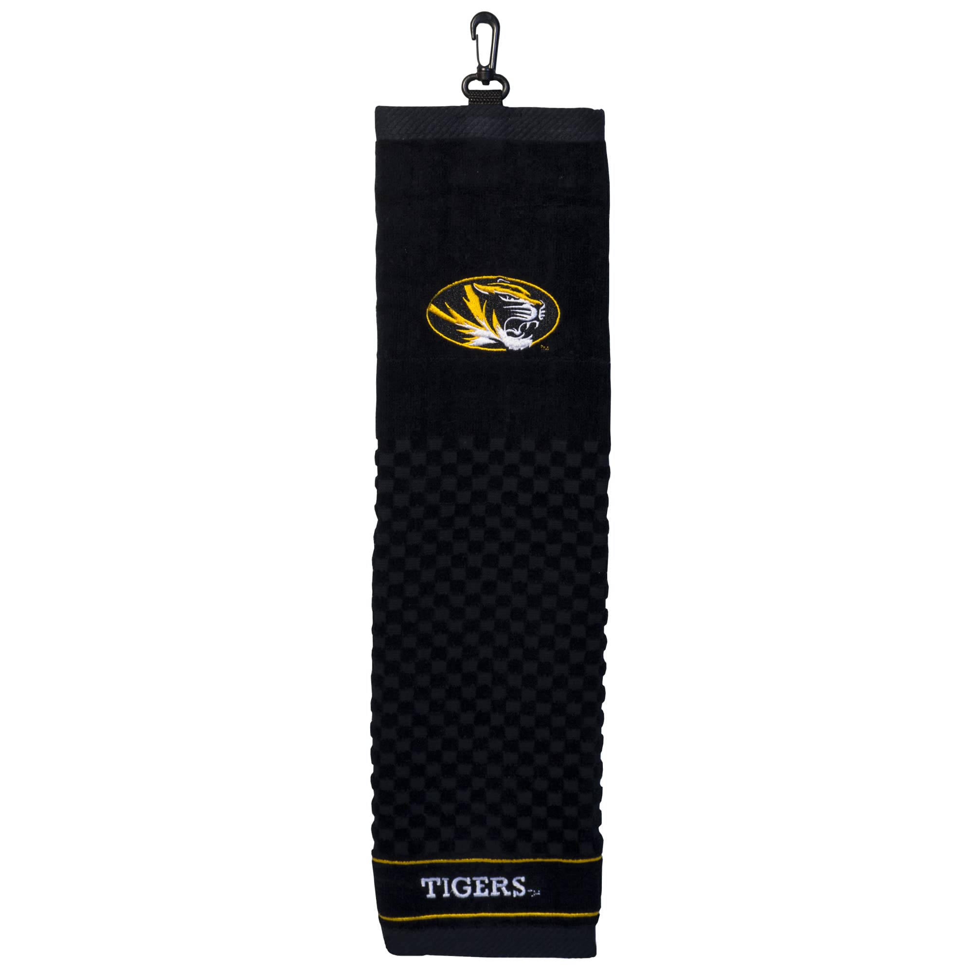 Team Golf Ncaa Missouri Tigers Embroidered Golf Towel Embroidered Golf Towel, Checkered Scrubber Design, Embroidered Logo