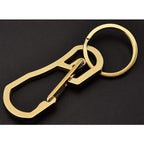 Alsmiley Stainless Steel Carabiner Clip Retractable Ring Set Keychain Quick Release Hooks For Men Women Gold