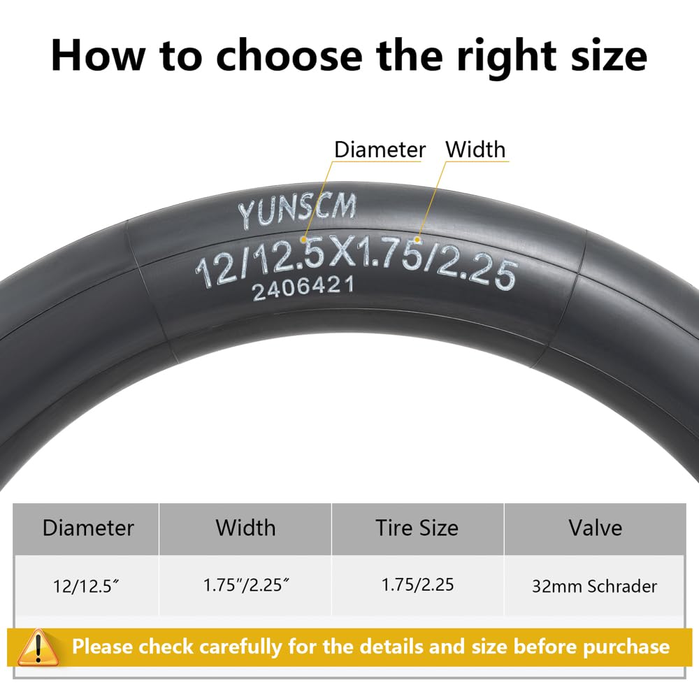2-Pack 12.5'' Bike Tubes 12*X1.75X2* (12.5X2.25) Av32Mm Schrader Valve Bicycle Tire Tubes Compatible With Most 12.5X1.75 12.5X1.
