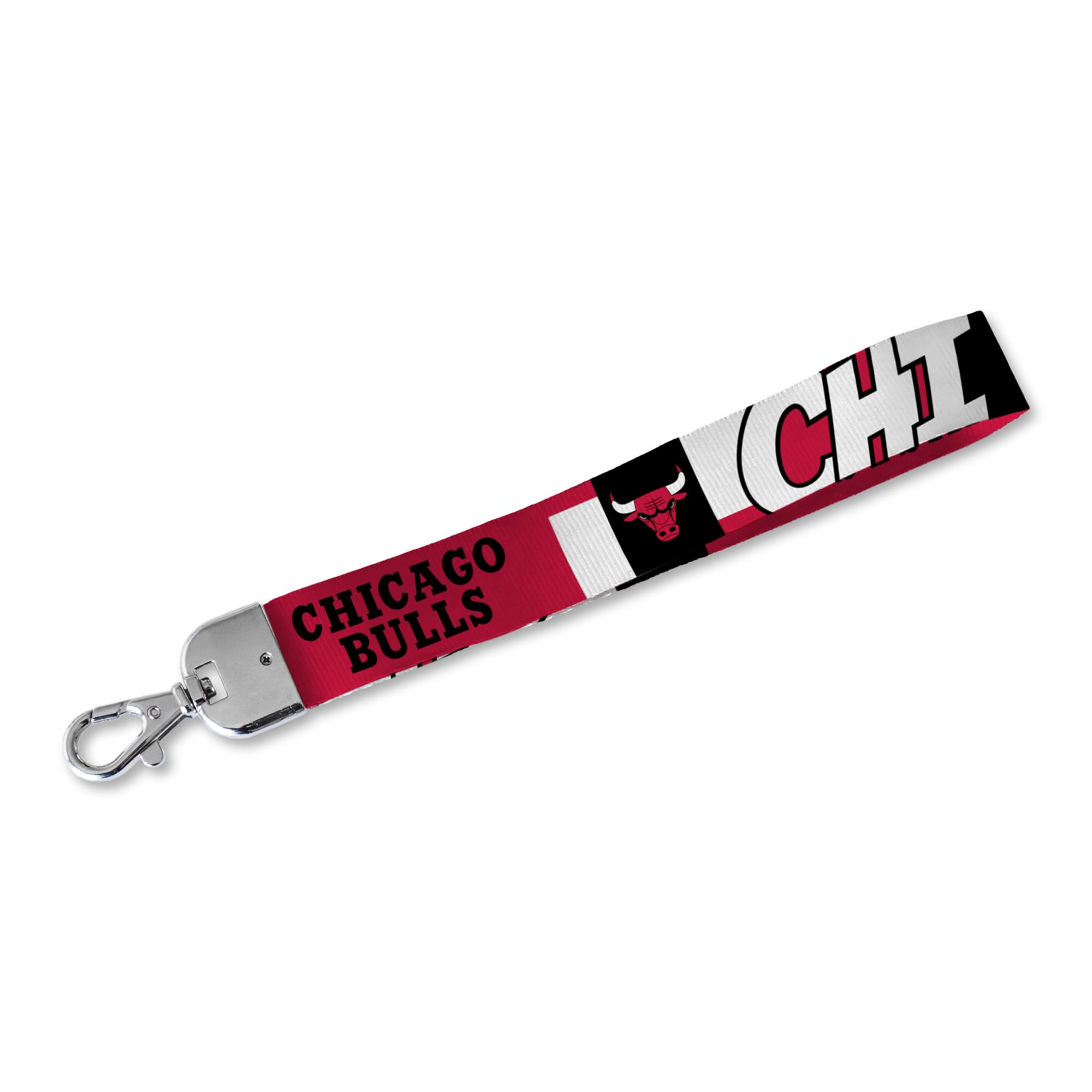 Rico Industries Nba Basketball Chicago Bulls Wrist Lanyard Key Chain, Cute Wristlet Strap Keychain Holder For Women Men Car Keys