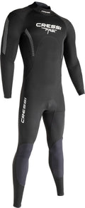 Cressi Mens 1 mm Neoprene Wetsuit - Black/Grey, 3X-Large - Back-Zip Seal for Scuba Suit - Abrasion Knees for Dive Gear - Flex N