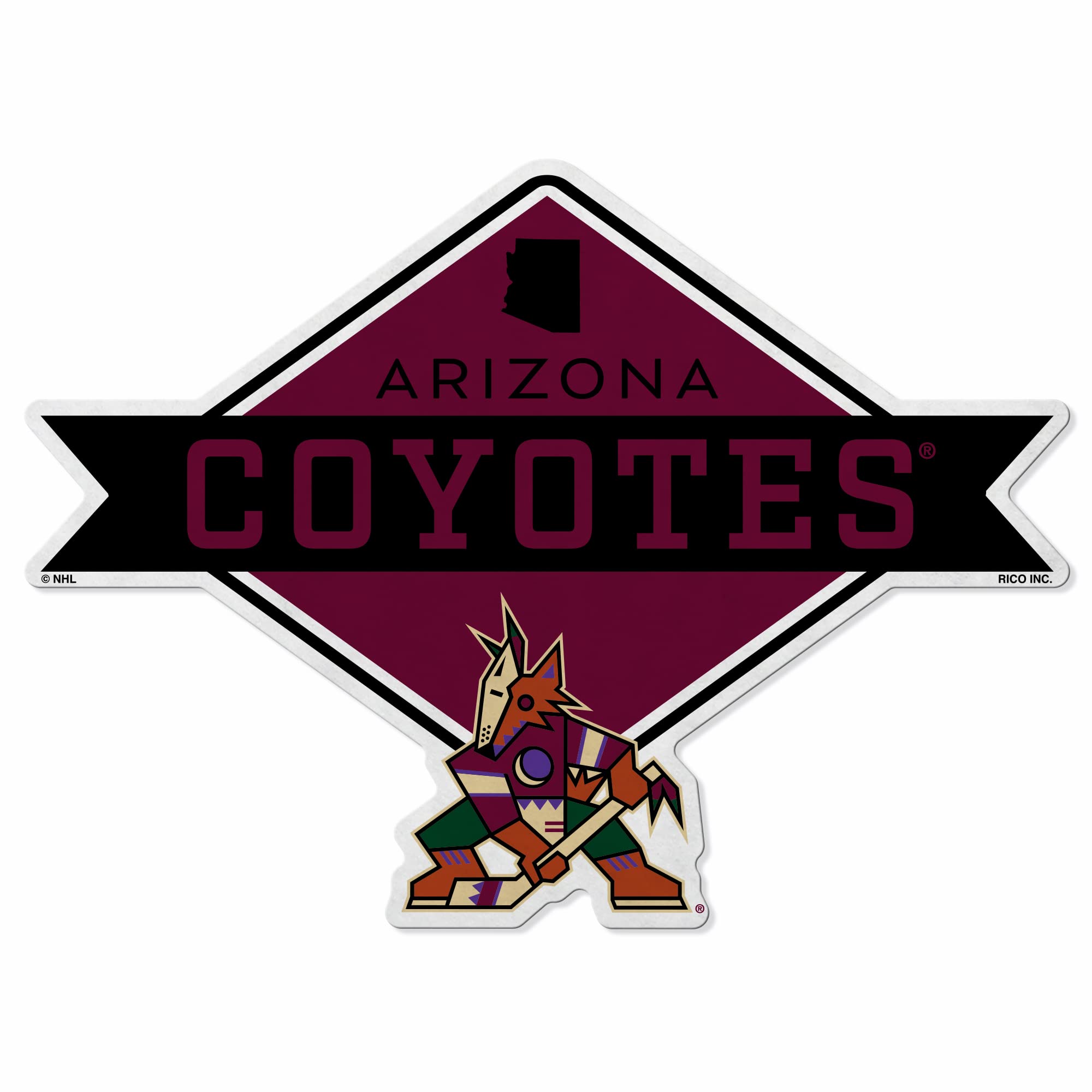 Rico Industries Nhl Hockey Arizona Coyotes Diamond Shape Cut Pennant - Home And Living Room D  Cor - Soft Felt Ez To Hang