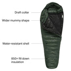 Western Mountaineering Badger Mf 15 Degree Sleeping Bag Forest Green F17 6Ft 6In / Right Zip