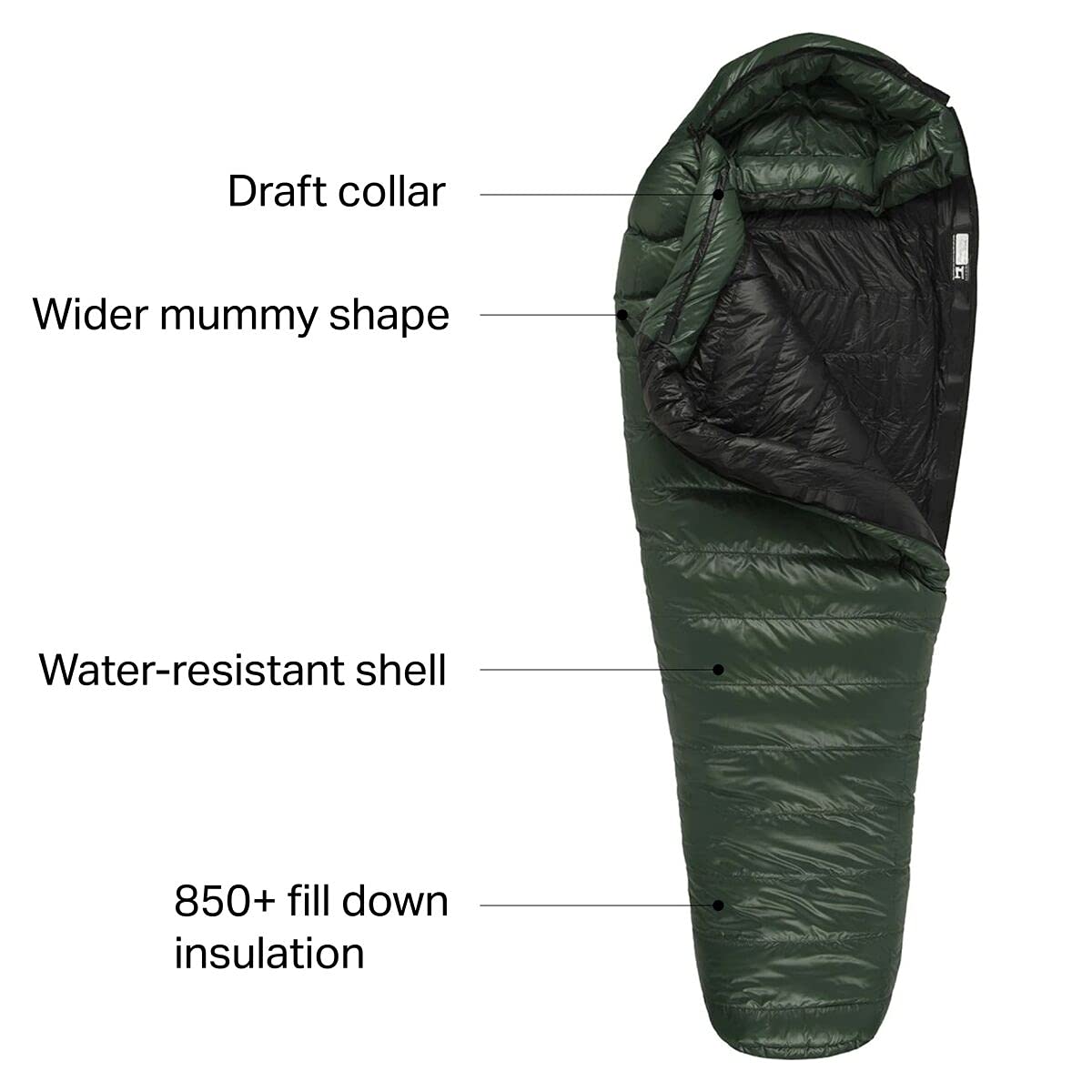 Western Mountaineering Badger Mf 15 Degree Sleeping Bag Forest Green F17 6Ft 6In / Right Zip