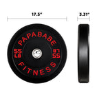 Papababe Bumper Plates Set 2-Inch, Color Coded Olympic Weight Plates, Weight Plate Set With Steel Insert For Weightlifting In Ho