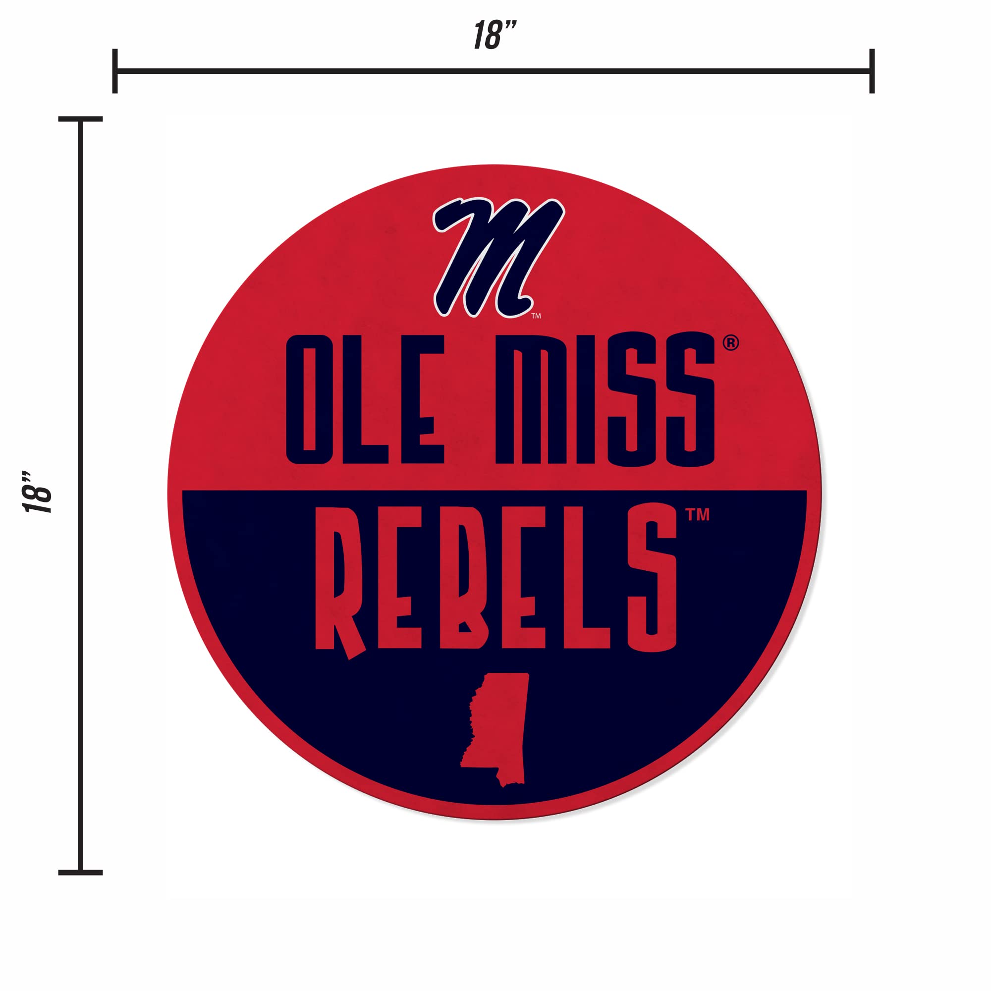Rico Industries Ncaa Mississippi Rebels Classic Shape Cut Pennant - Home And Living Room D  Cor - Soft Felt Ez To Hang 20.5 X 18