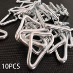 Trampoline Triangle Buckle, 10Pcs Triangle Rings Buckle V-Rings, High Strength Erosion Resistance Metal Triangle Ring Buckle For