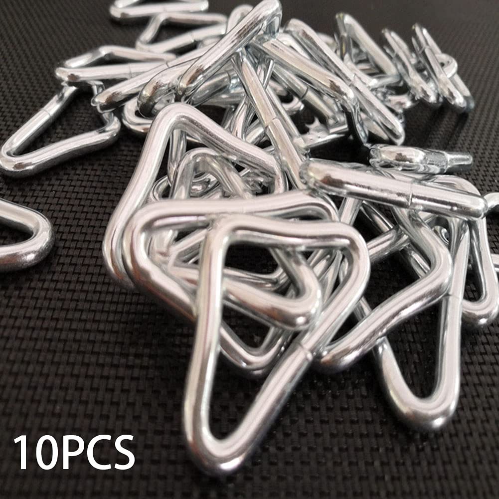 Trampoline Triangle Buckle, 10Pcs Triangle Rings Buckle V-Rings, High Strength Erosion Resistance Metal Triangle Ring Buckle For