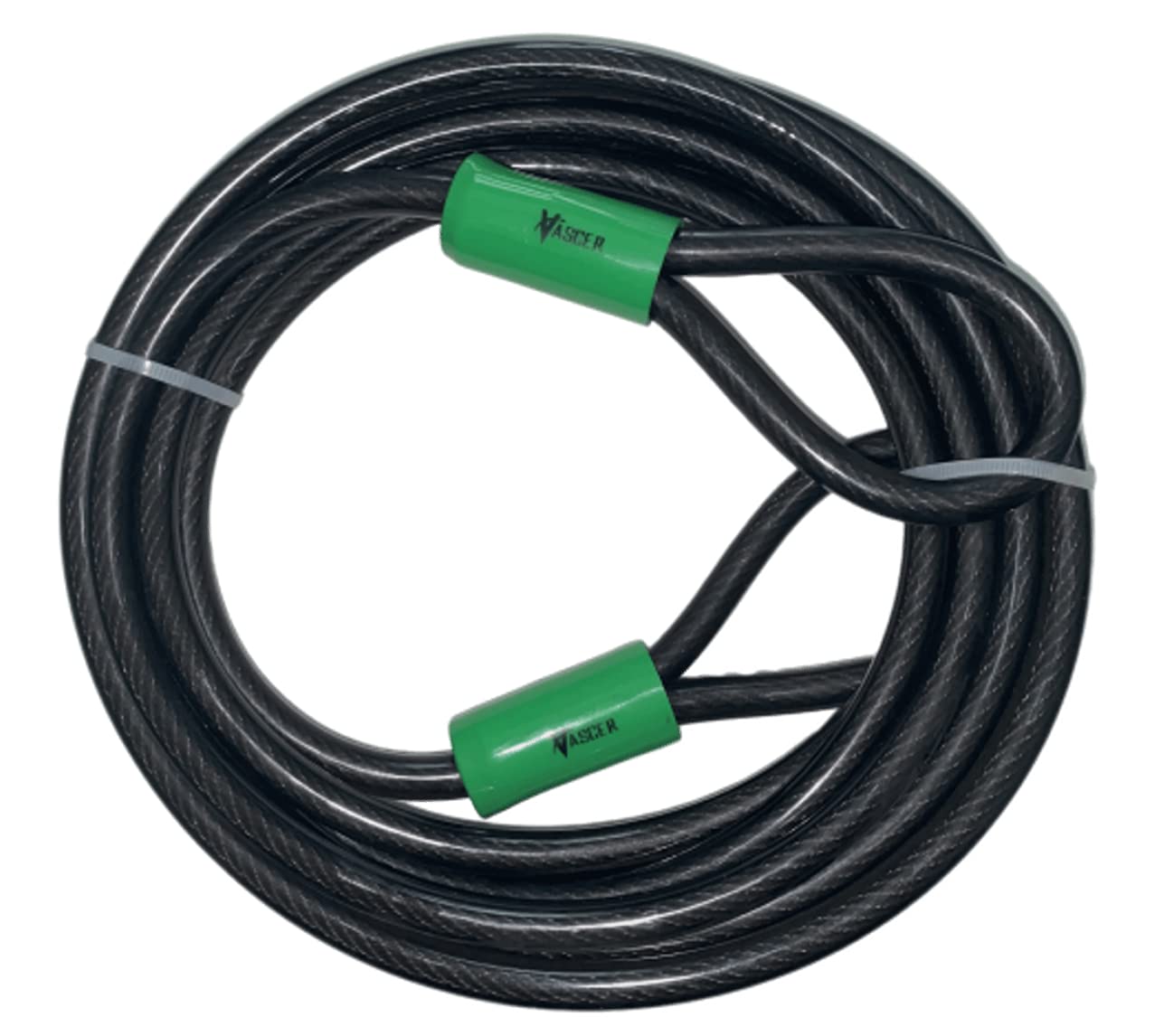 Vascer Bike Cable Lock - 15Ft Security Cable W/Loops -Heavy-Duty Anti-Theft Braided Steel W/Vinyl Coating -Locking Accessories F