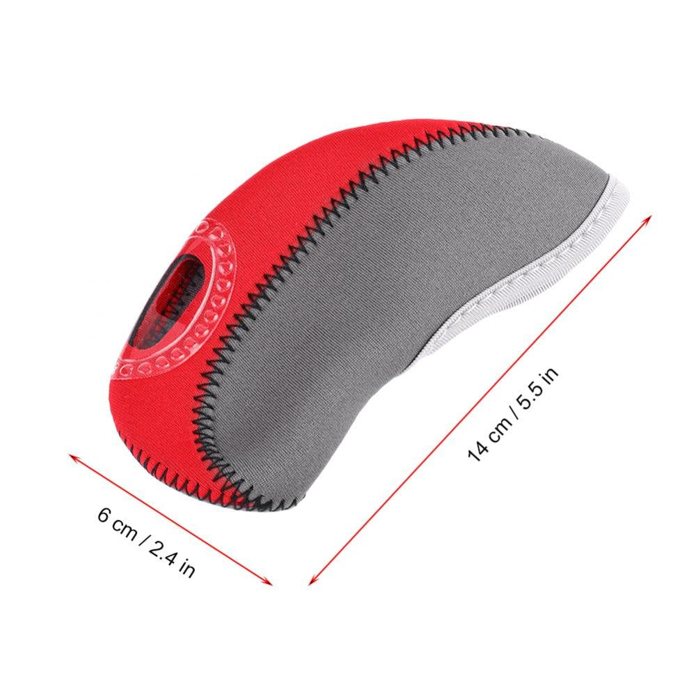 Dilwe 10 Pcs Golf Putter Protector, Wedge Neoprene Iron Head Cover With Zipper Long Neck See Through Window Golf Covers (Gray+Re