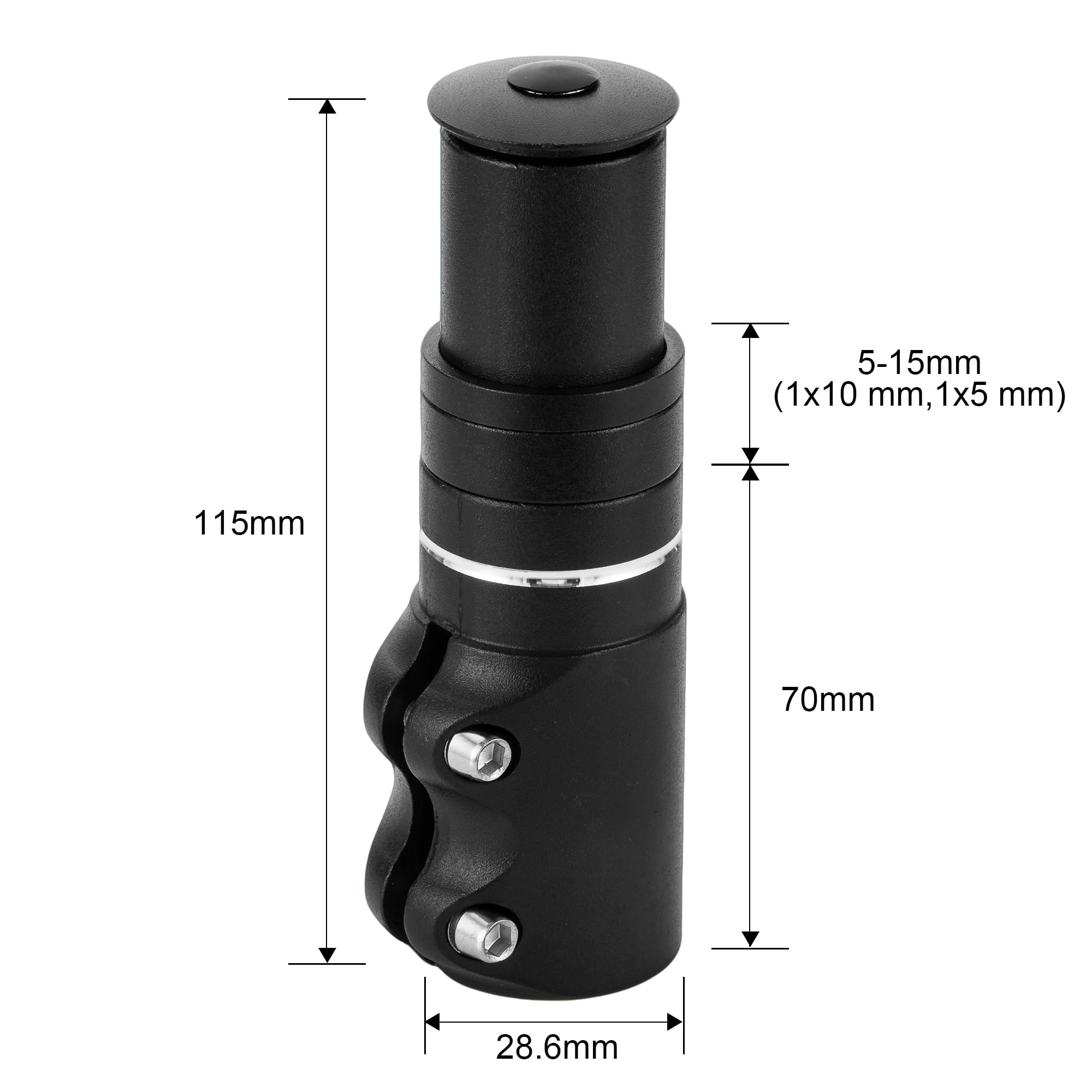 Kelxu Bike Stem Riser, Aluminum Alloy 28.6Mm Fork Stem Bike Handlebar Extender For Mtb/Road Bike/Bmx With High-Strength Bolts (H