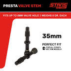 Stan'S Notubes As0149 Universal Valve Aluminium, Black Up To 8 Mm Valve Hole, 35 Mm