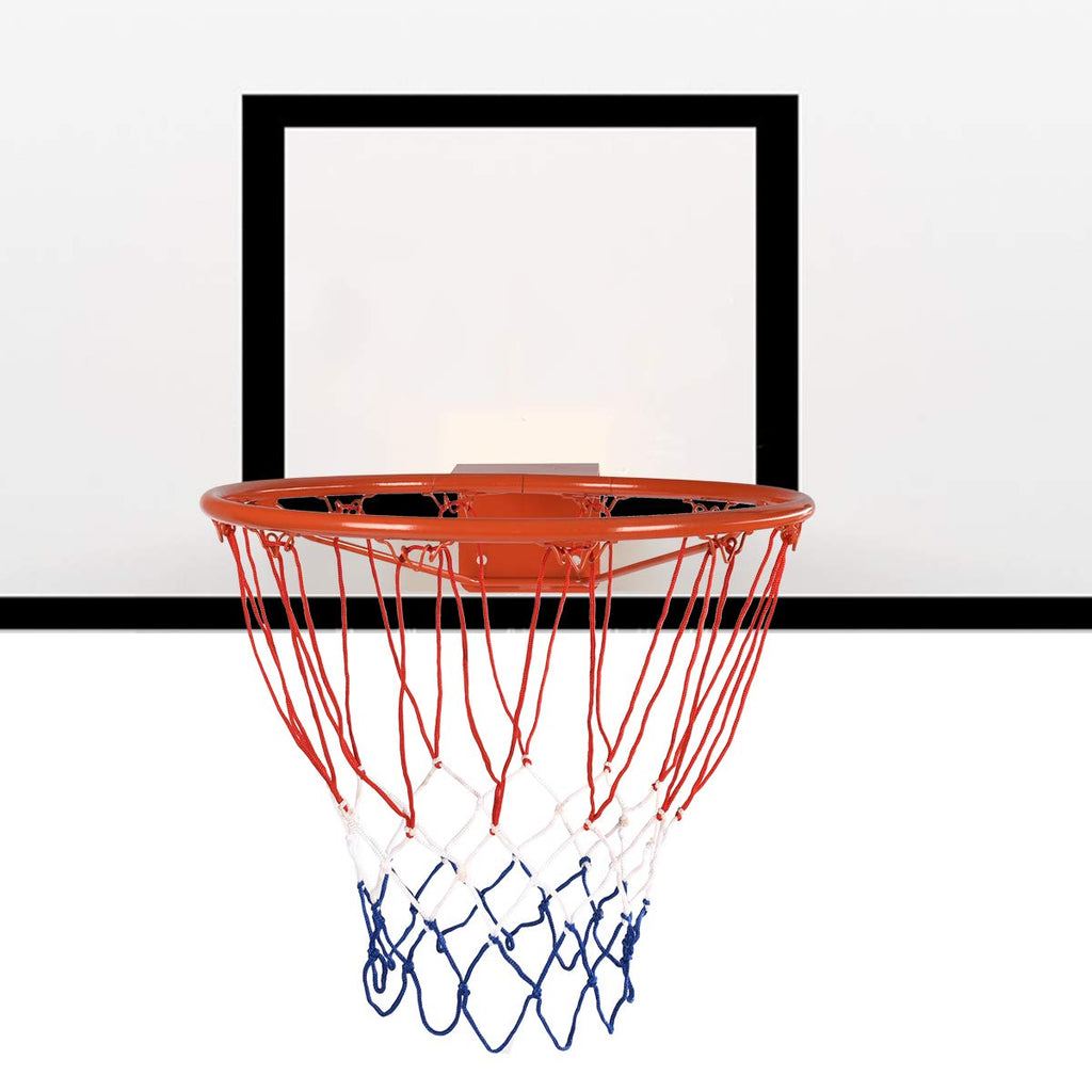 GYMAX Basketball Rim, 15/18 inch Basketball Rim Replacement with All-Weather Net, Basketball Hoop Replacement Rim Outdoor/Indoor