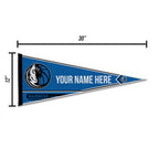 Rico Industries Nba Basketball Dallas Mavericks Personalized - Custom 12'' X 30'' Soft Felt Pennant - Ez To Hang