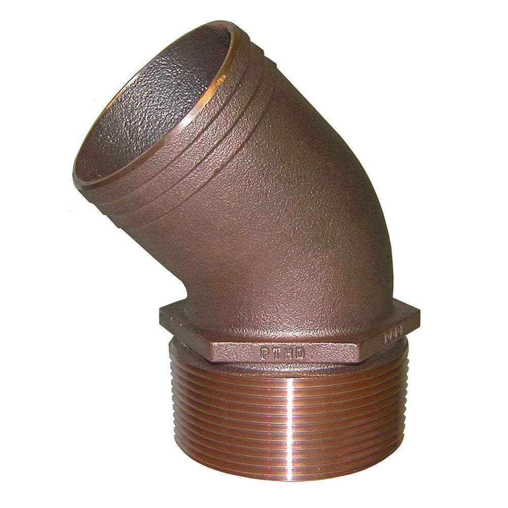 Groco 1'' Npt Bronze 45 Degree Pipe To 1'' Hose