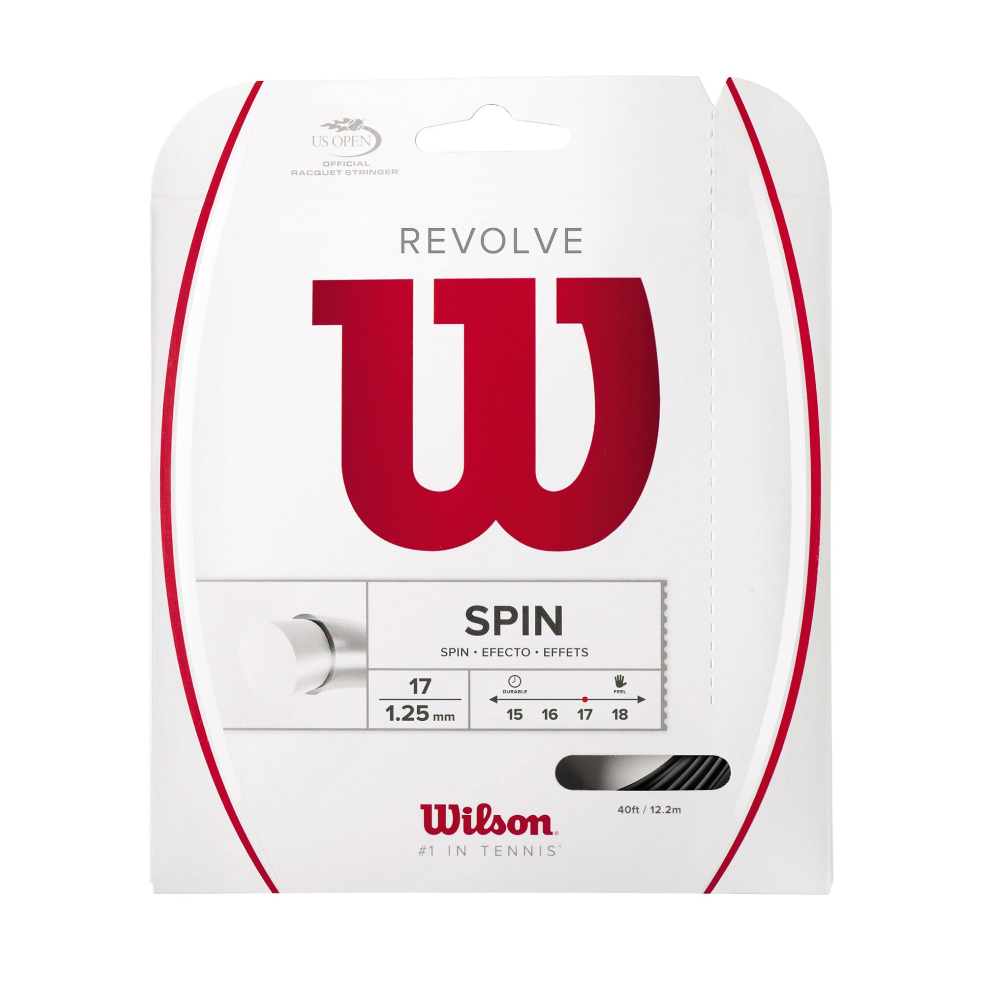 Wilson Revolve 16 Tennis String - 200M Reel, Black