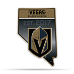 Rico Industries Nhl Hockey Vegas Golden Knights State Shape Shape Cut Pennant - Home And Living Room D  Cor - Soft Felt Ez To Ha