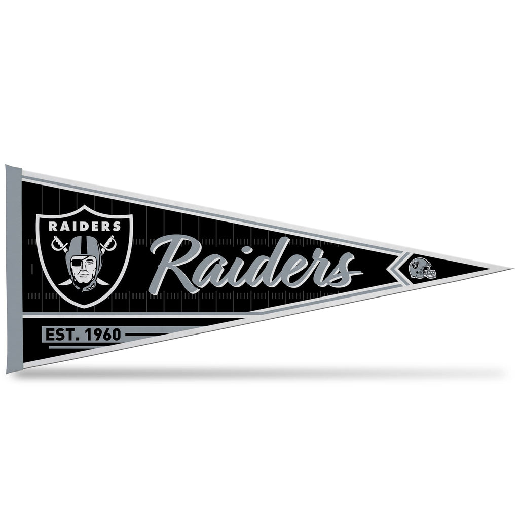 Rico Industries Nfl Football Las Vegas Raiders Classic 12'' X 30'' Felt Wall D  Cor Pennant - Great For Home/Bed Room/Man Cave D