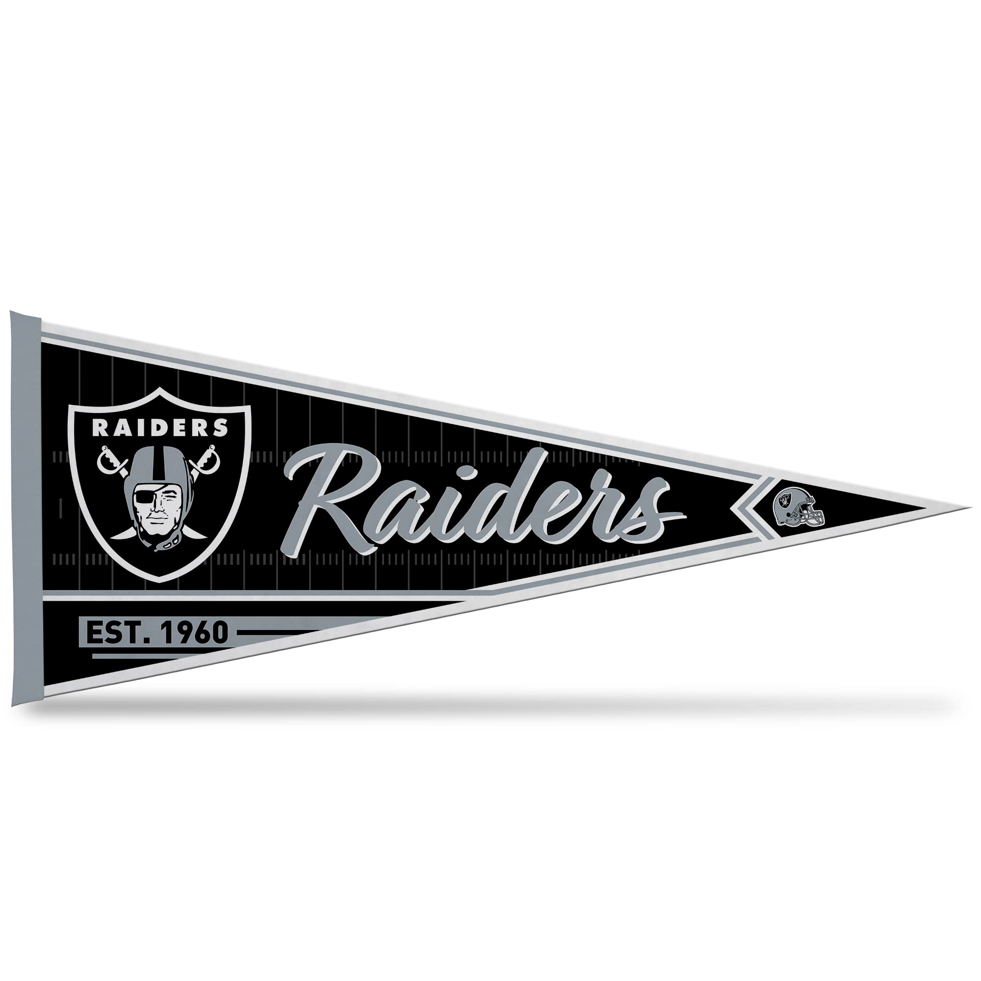 Rico Industries Nfl Football Las Vegas Raiders Classic 12'' X 30'' Felt Wall D  Cor Pennant - Great For Home/Bed Room/Man Cave D
