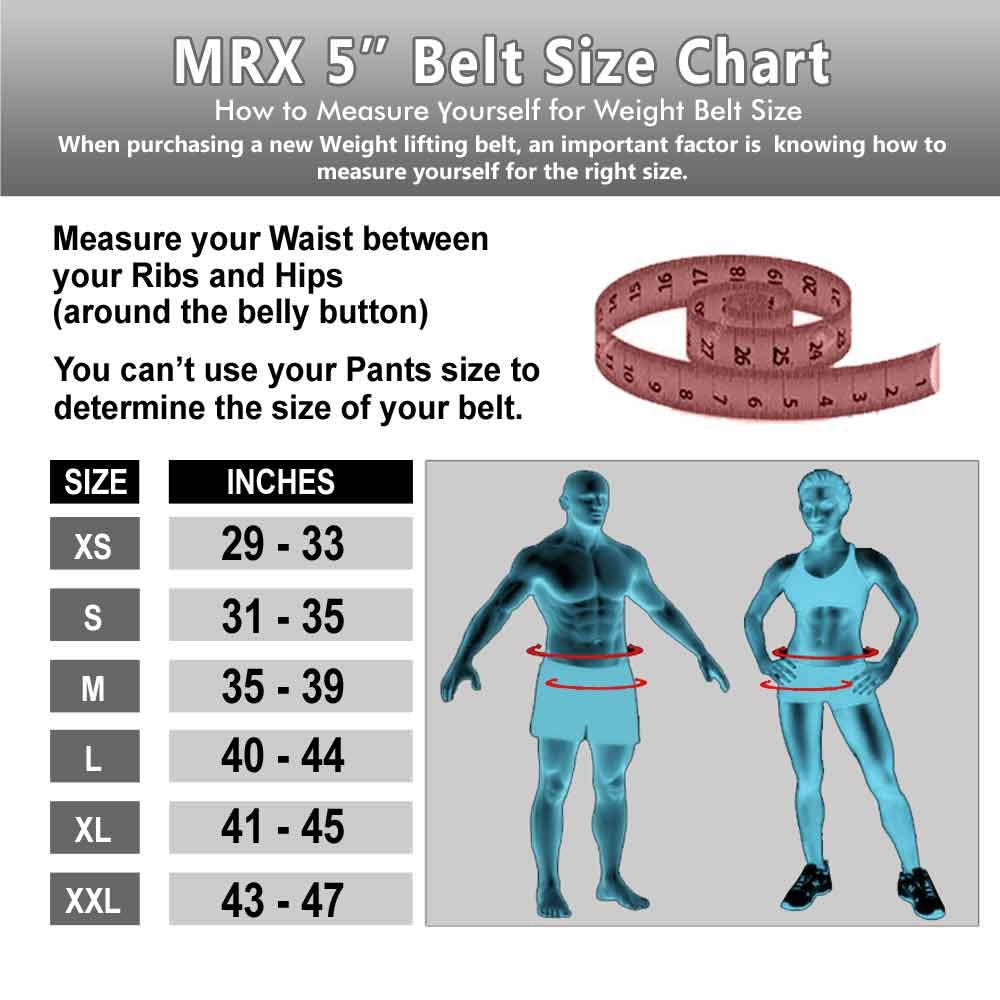 Mrx Weight Lifting Belt With Double Back Support Gym Training 5'' Wide Belts 11 Colors (Red, Large)
