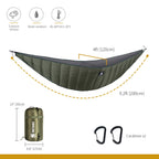 Onetigris Night Protector Ultralight Hammock Underquilt, Full Length Camping Quilt For Hammocks Warm 3-4 Seasons, Weighs Only 28