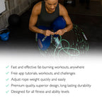 Crossrope Get Lean Set - Weighted Jump Rope- 1/4 Lb And 1/2 Lb Ropes - Slim Handles - X-Large