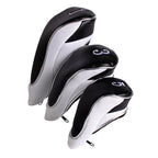 Andux Golf 460Cc Driver Fairway Wood Head Covers With Zipper Closure Set Of 3 (Black/White)