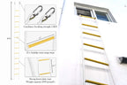 Isop Rope Ladder (15 Ft) | Indoor/Outdoor Ladders For Homes, Treehouse, Playground & Climbing| Durable With 11Kn Mounting Clips|