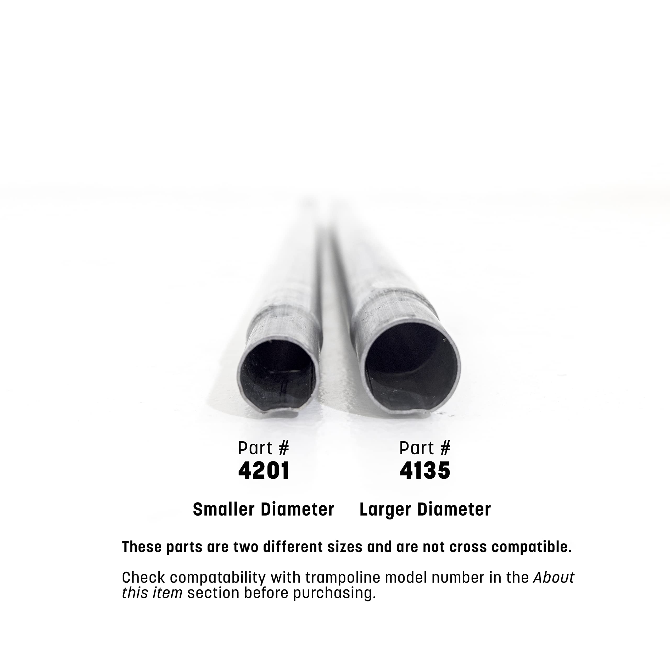 Skywalker Trampolines Lower Enclosure Straight Tube, Pack Of 2, Metal Color, Part #4201