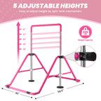 Dobests Foldable Gymnastics Bars For Home Gymnastic Equipment For Kids Adjustable Junior Training Bars For 3-7 Years Old Childre