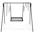 Bruntmor Large Outdoor Campfire Grill Camping Open Fire Cooker Stand Swing Away Hanging Grill Equipment For Fire Pit Stand Campf