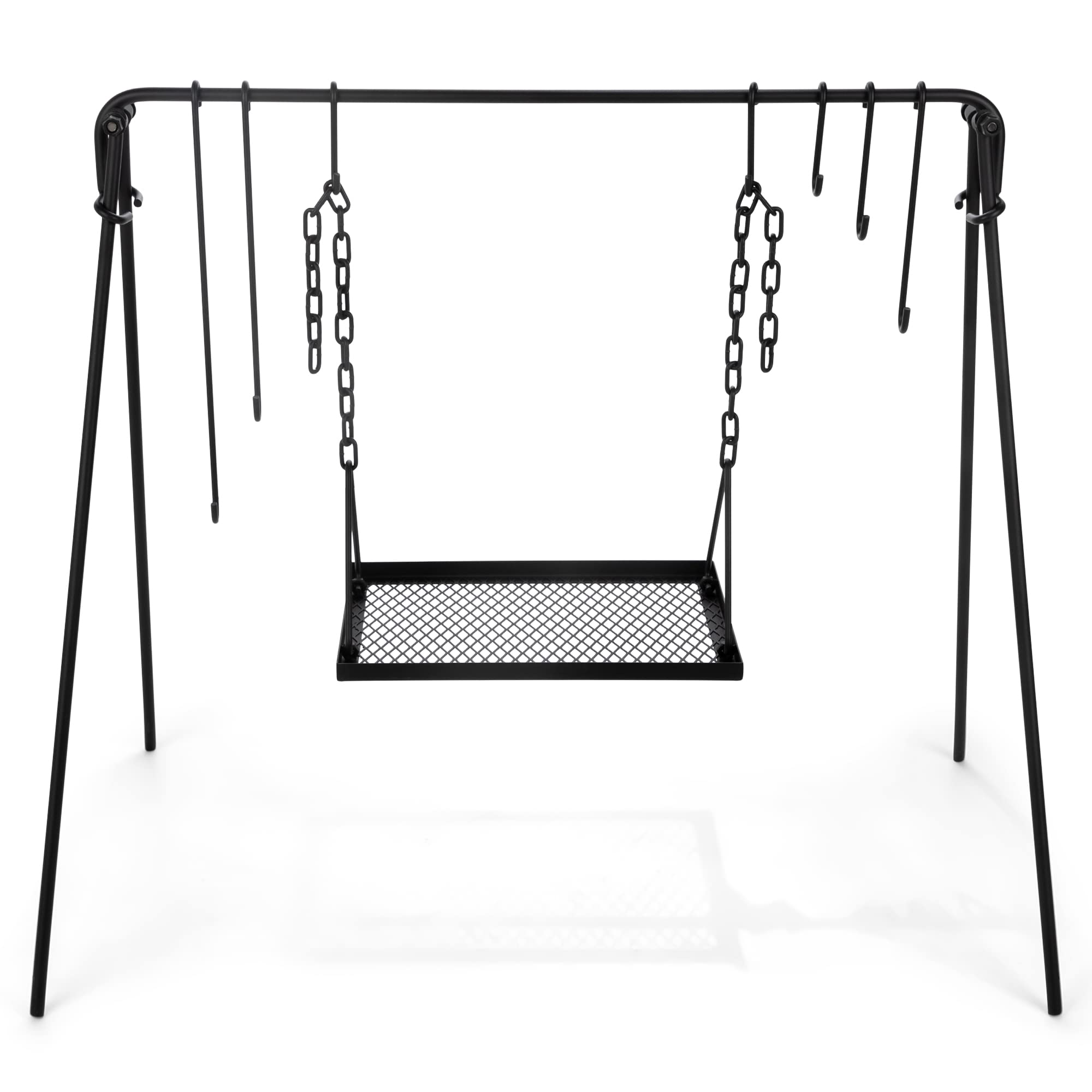 Bruntmor Large Outdoor Campfire Grill Camping Open Fire Cooker Stand Swing Away Hanging Grill Equipment For Fire Pit Stand Campf