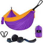 [Upgraded] Beastron Portable Single & Double Nylon Hammock With Two Tree Straps(Each 18+1 Loops) For Backpacking, Hiking, Travel