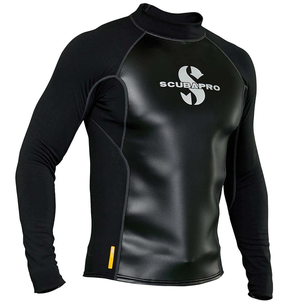 Scubapro Men'S Hybrid Thermal Diving Top, Long-Sleeve, Large, Black