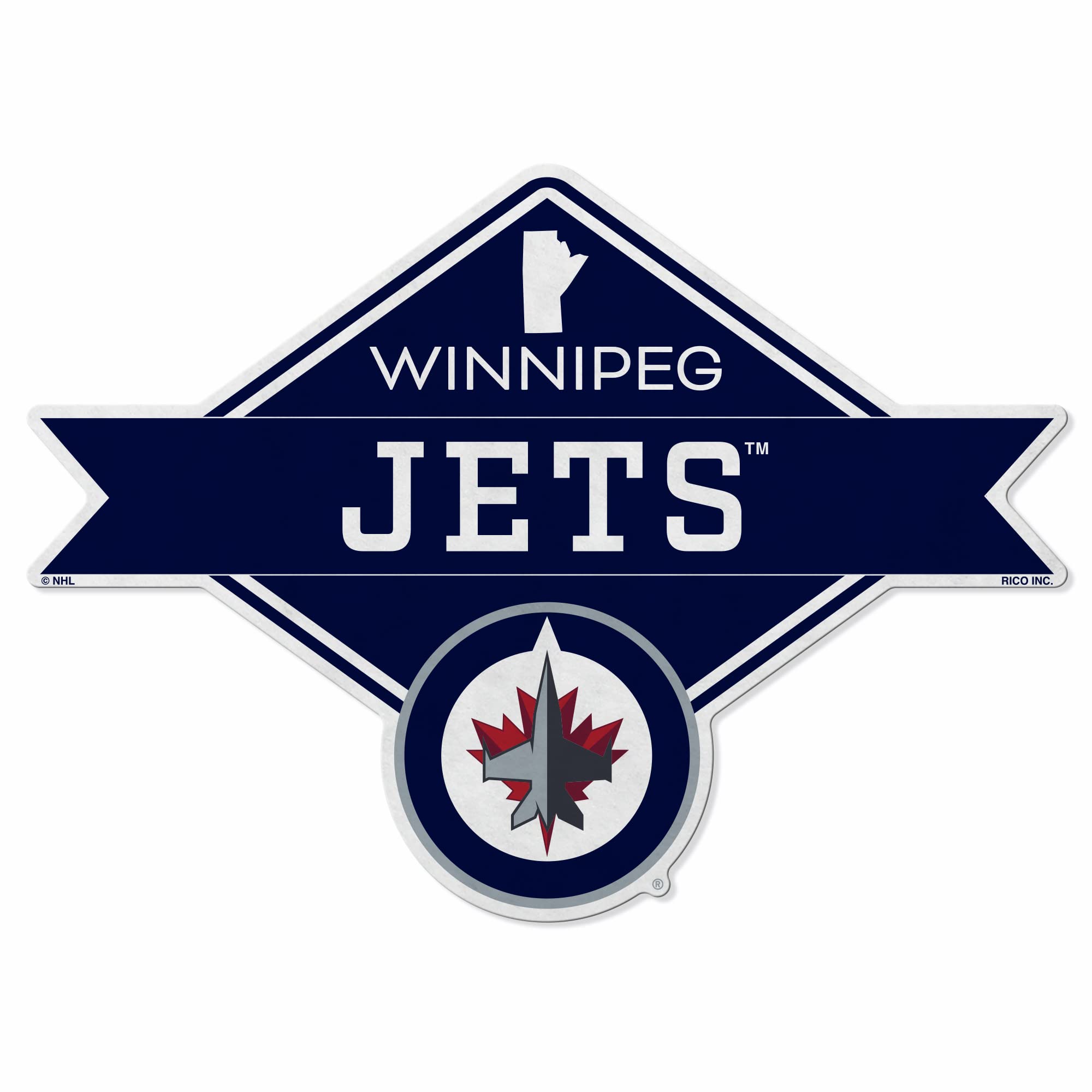 Rico Industries Nhl Winnipeg Jets Diamond Shape Cut Pennant - Home And Living Room D  Cor - Soft Felt Ez To Hang