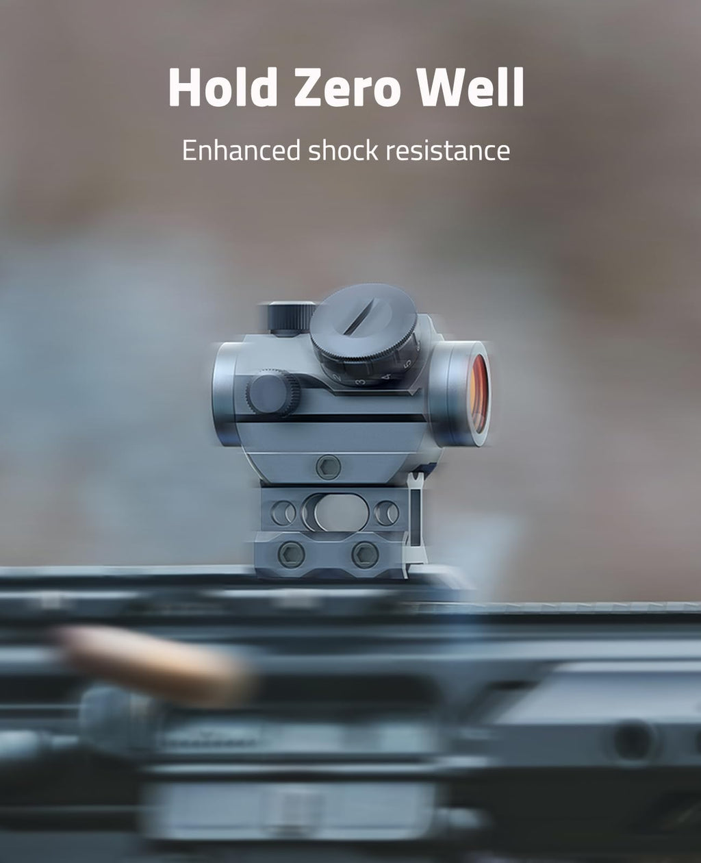 MidTen 2MOA Red Dot Sight, 1x25mm Reflex Sight Waterproof & Shockproof & Fog-Proof Red Dot Scope with 1 inch Riser Mount, Grey