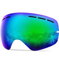 Zionor X Ski Snowboard Snow Goggles Replacement Lenses (Vlt 14% Revo Green Lens)