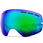 Zionor X Ski Snowboard Snow Goggles Replacement Lenses (Vlt 14% Revo Green Lens)