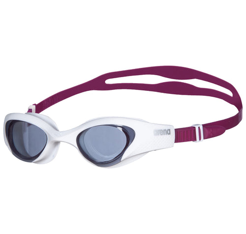 Arena The One Woman Swim Goggles For Women Watertight Fit Orbit-Proof Seals Anti-Fog Polycarbonate Non-Mirror Lens, Smoke/White/