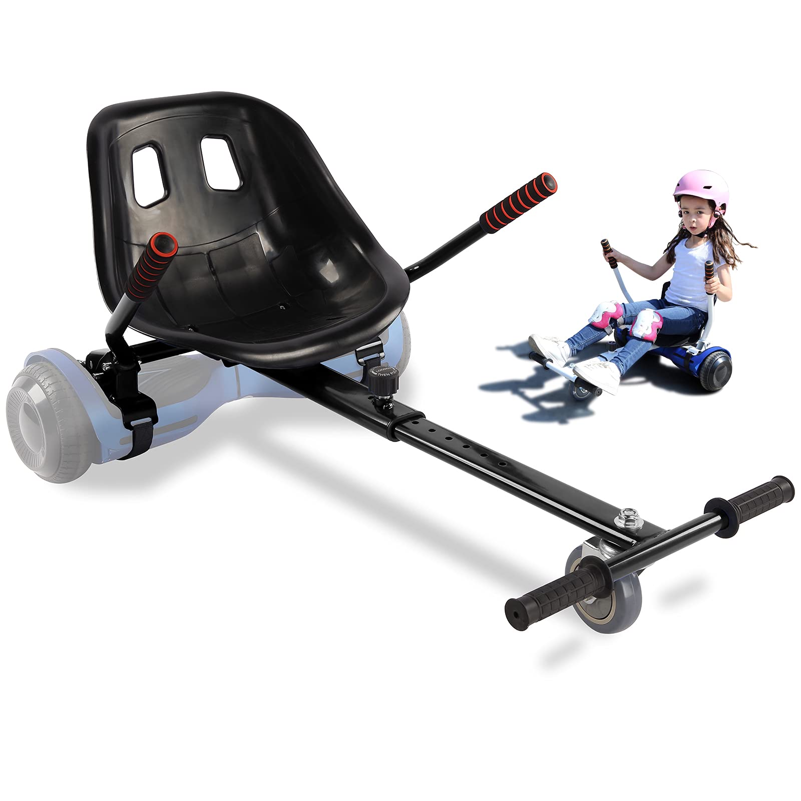 Hoverboard Seat Attachment For Self Balancing Scooter, Go Kart Conversion Kit With Adjustable Frame, Hover Board Accessories For