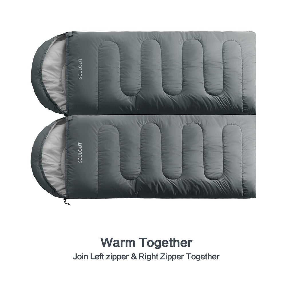3-4 Season Sleeping Bag For Adults & Kids, Lightweight Warm Cold Weather Camping Bag With Waterproof Compression Sack - Portable