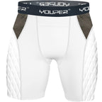 Youper Youth Elite Compression Padded Sliding Shorts W/Cup Pocket For Baseball, Football (White, Small)