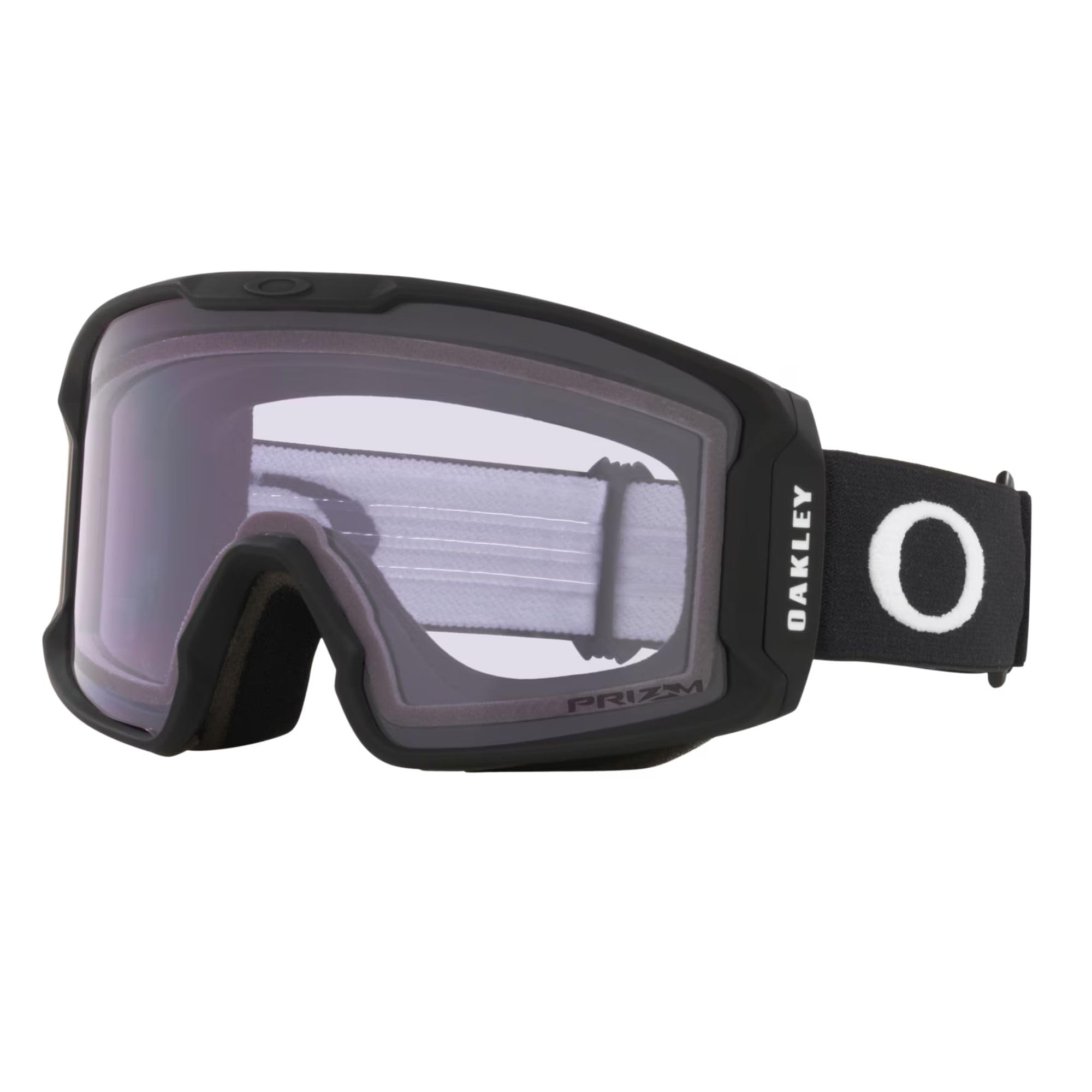 Oakley Line Miner M OO7093 Black w/Prizm Clear Ski Goggles for Men for Women + Bundle Accessory Leash Kit, Microfiber Pouch